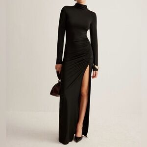Commense Black Long Sleeve Maxi Dress